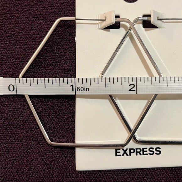 Express Silver Hexagon Hoop Earrings - New With Tags - Picture 5 of 5